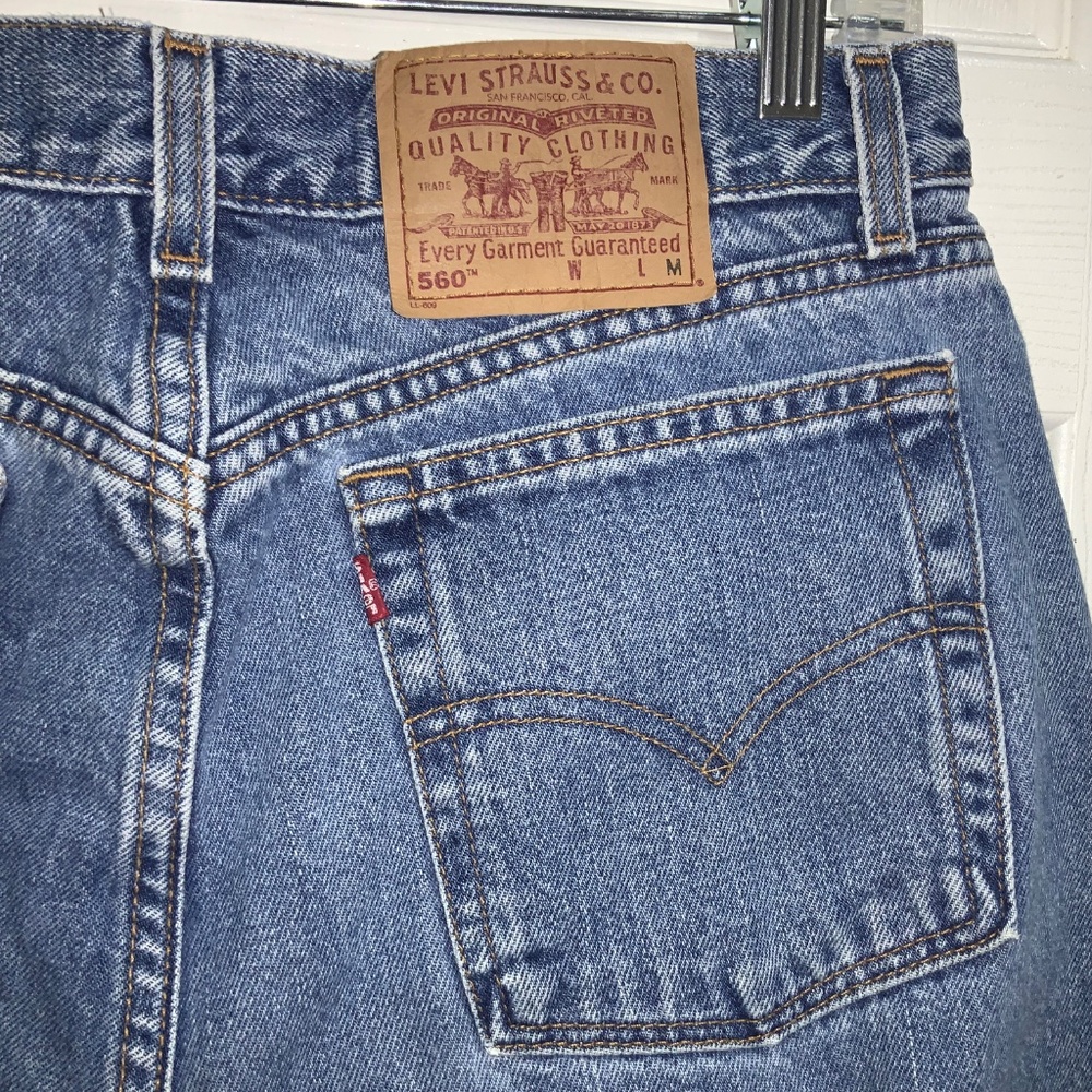 Levi’s 560 jeans Sz 14 Regular M loose fit straight leg vintage - Picture 6 of 7